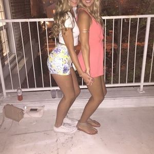 J.O.A tie front shorts